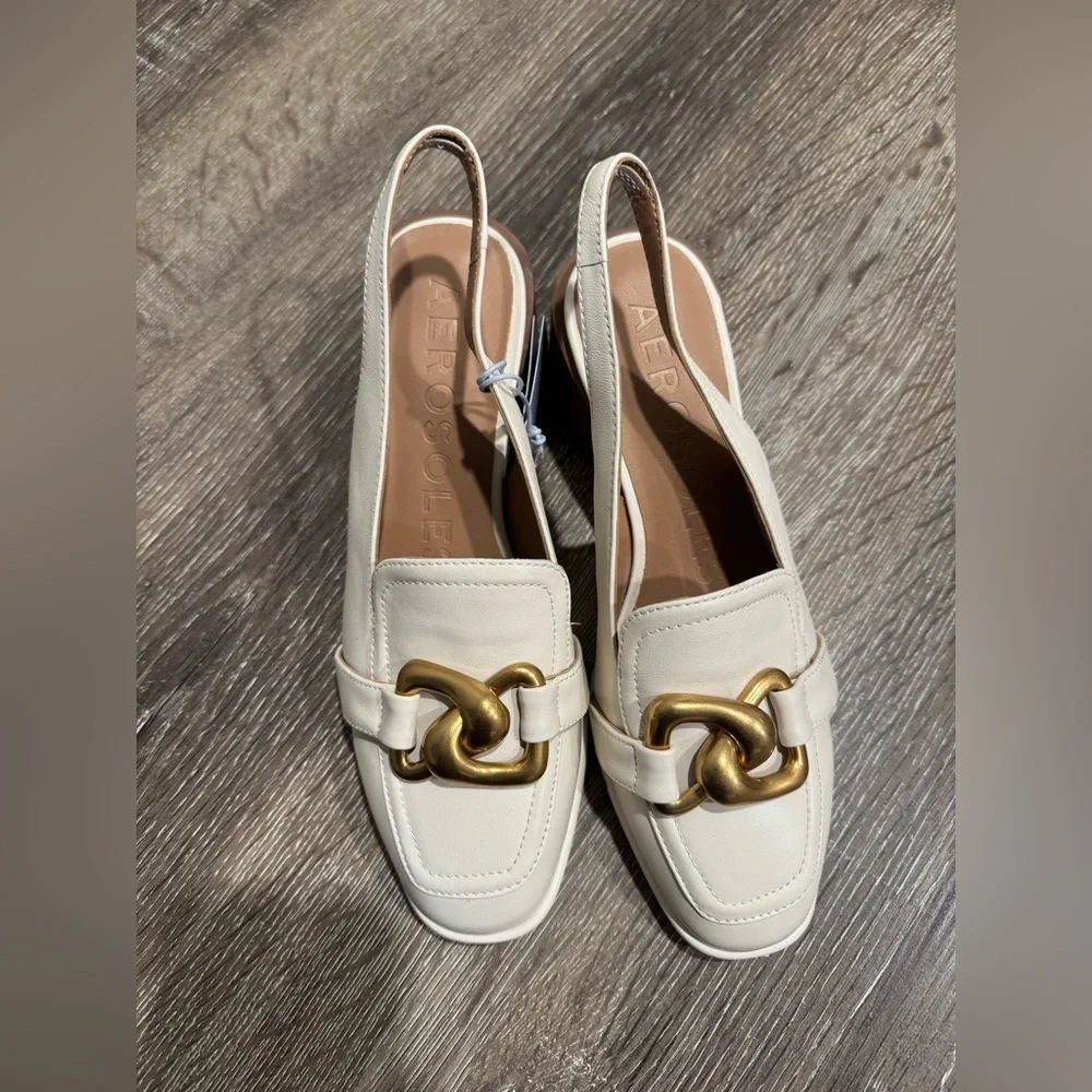 NWT AEROSOLES Women's Eggnog Slingback Heels - Picture 8 of 10